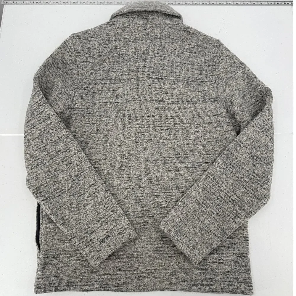 NWT prAna Mens Tri Thermal Threads Henley Top Pockets 3/4 Button Heather Gray